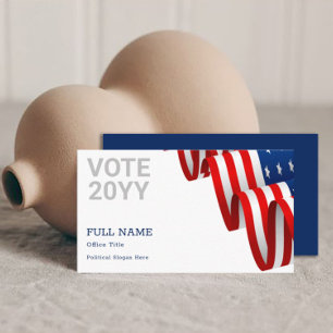 US Flag Editable Political Campaign Business Card