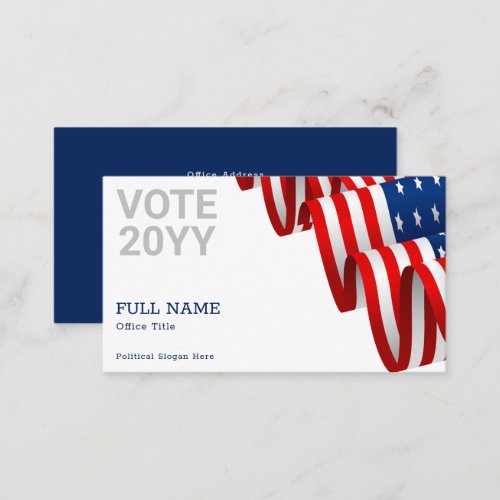 US Flag Editable Political Campaign Business Card