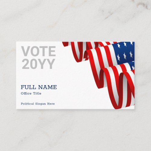 US Flag Editable Political Campaign Business Card