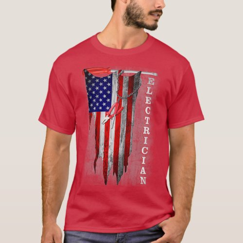 US Flag Electrician  T_Shirt