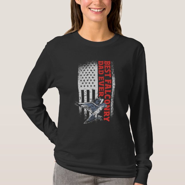 US Flag Falconry Dad T-Shirt (Front)