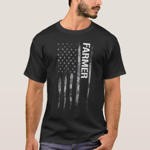 US Flag Farmer American Flag Sayings T-Shirt