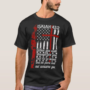 US Flag Firefighter Christian Bible Fireman Fire T-Shirt