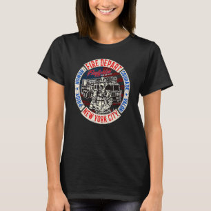 US Flag Firefighter Truck Gear Fire Department Fir T-Shirt