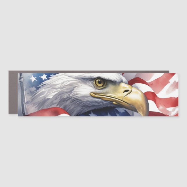 US Flag Freedom Eagle Motivational Inspirational Car Magnet (Front)