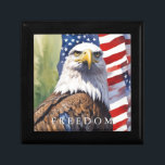 US Flag Freedom Eagle Motivational Inspirational Gift Box<br><div class="desc">Freedom & Courage Motivational Eagles Images - Fearless Bald Eagles - Bald American Eagle Pictures - Fearsome Patriotic Eagle Heads,  Flying Eagles,  Landing Eagle</div>