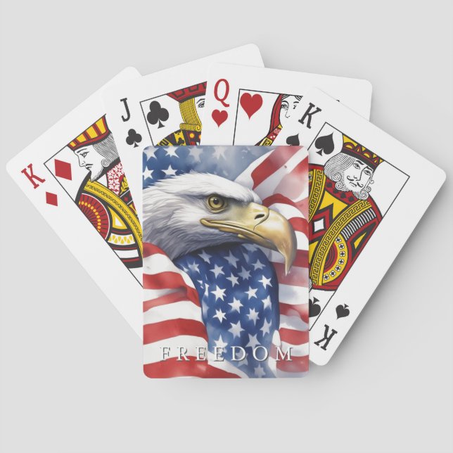 US Flag Freedom Eagle Motivational Inspirational Poker Cards (Back)