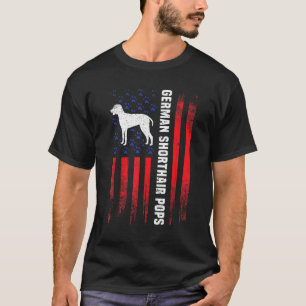 Us Flag German Shorthair Pointer Pops Pointer Dog T-Shirt