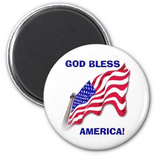 US FLAG GOD BLESS AMERICA  Magnet