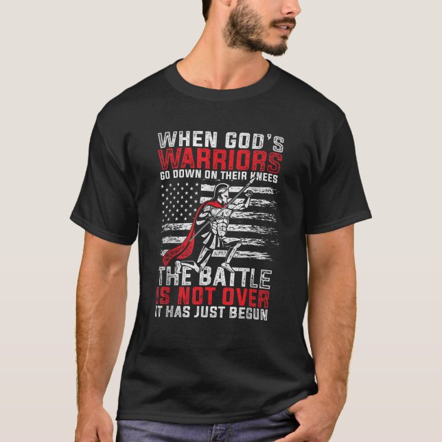 US Flag God Templer Devotee Patriotic Prayer Chris T-Shirt (Front)