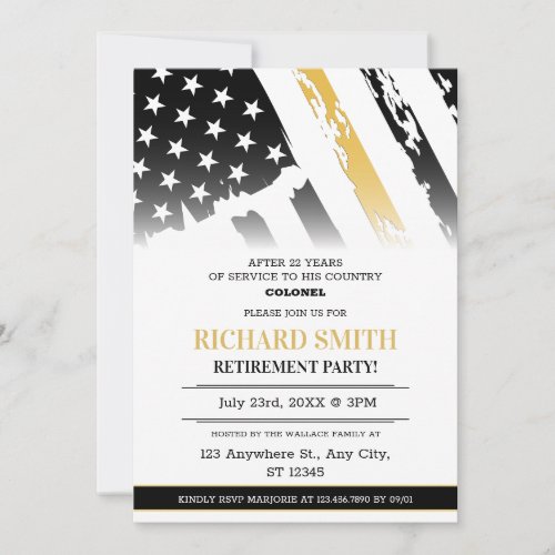 US FLAG Golden Line Air Force Retirement 