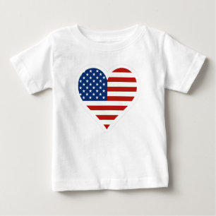 US Flag Heart Baby T-Shirt