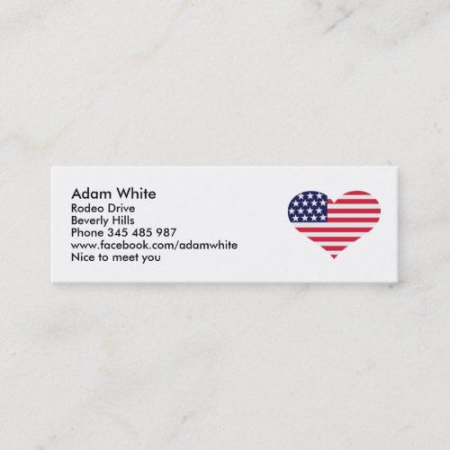 US flag heart Business Cards