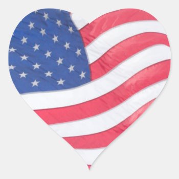 Us Flag Heart Sticker by RossiCards at Zazzle