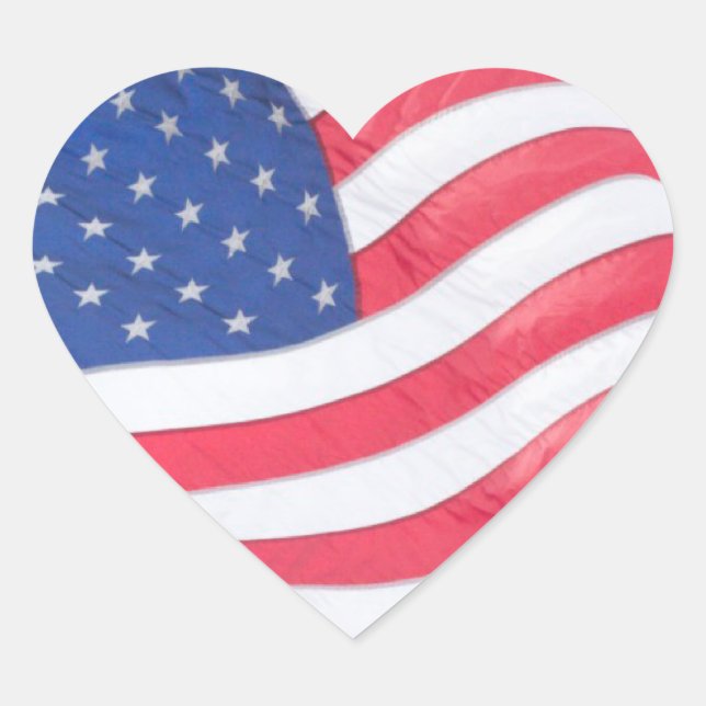 US Flag Heart Sticker (Front)