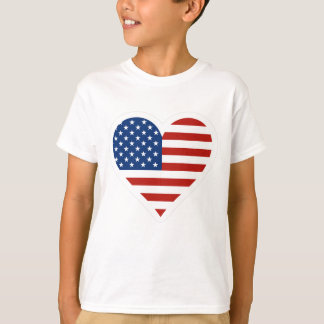 US Flag Heart T-shirt