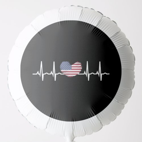 US Flag Heartbeat ECG Electrocardiography Balloon