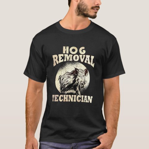 Us Flag Hog Removal Technician Boar Hunting Wild V T_Shirt