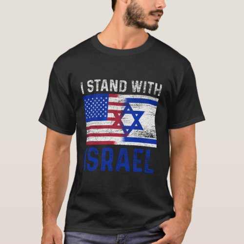 Us Flag I Stand With Israel T_Shirt