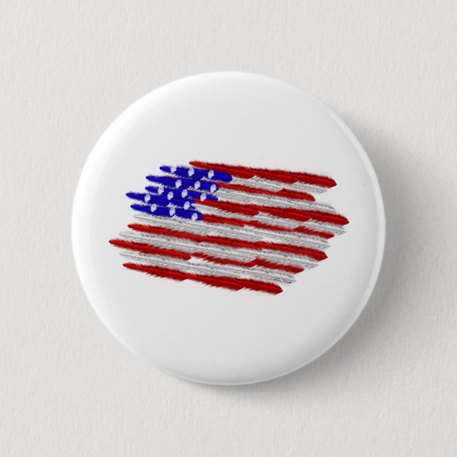 US Flag  in Feathers Button (Front)