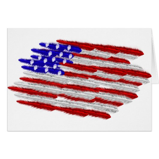 US Flag  in Feathers Cards (Front Horizontal)