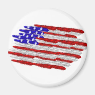 US Flag  in Feathers Magnet