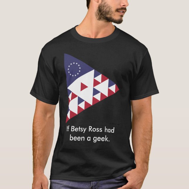 US Flag in Triangles, Colored T-Shirt (Front)