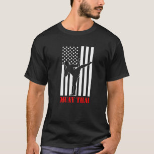 Us Flag Kickboxing Martial Arts Fighter Muay Thai T-Shirt