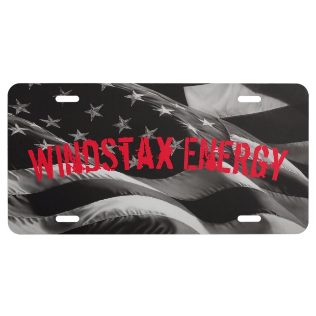US Flag License Plates with customizable text (Front)