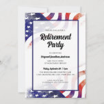 US Flag Miliary Retirement Party Invitation
