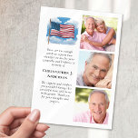 US Flag Military 3 Photo Sympathy Funeral Thank You Card<br><div class="desc">Send thanks to your friends and family for their support during your time of loss with this funeral thank you note.</div>