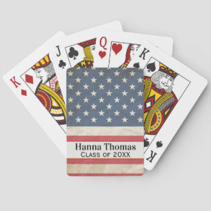 US Flag Military Patriotic Graduation Party Poker Cards