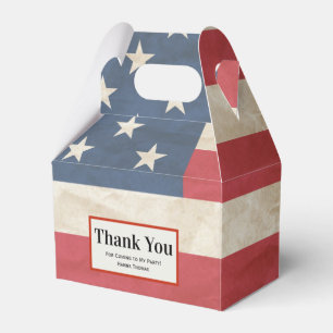 US Flag Military Patriotic Graduation Thank You Favor Boxes