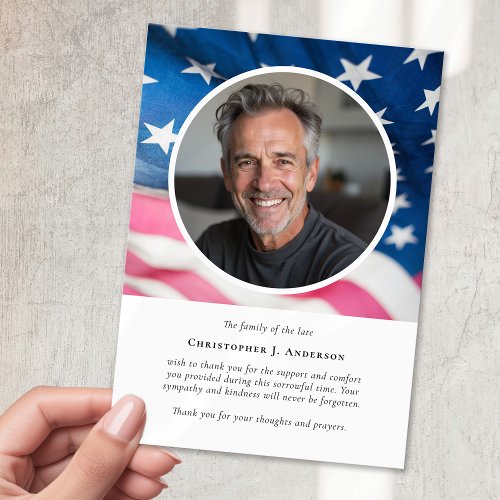 US Flag Military Patriotic Sympathy Photo Funeral