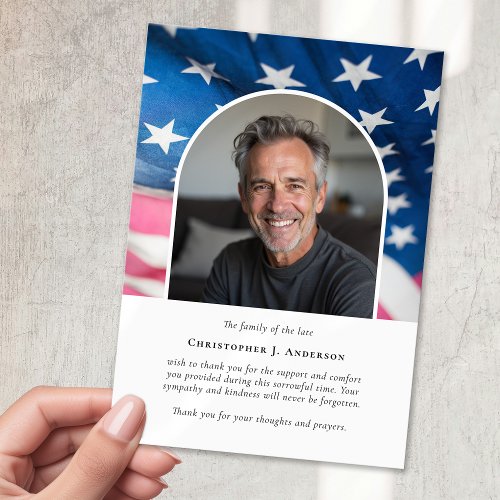 US Flag Military Patriotic Sympathy Photo Funeral