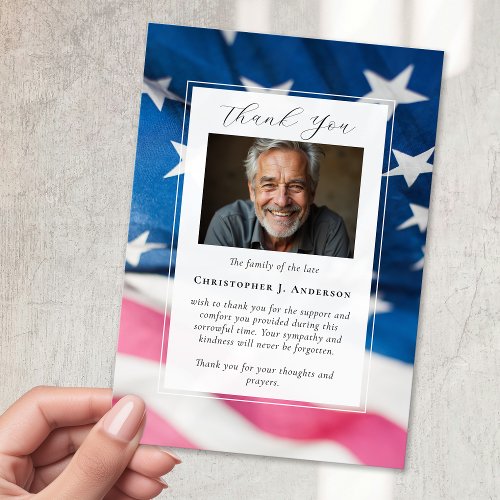 US Flag Military Patriotic Sympathy Photo Funeral