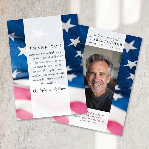 US Flag Military Patriotic Sympathy Photo Funeral