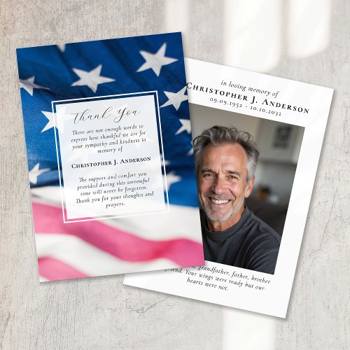 US Flag Military Patriotic Sympathy Photo Funeral