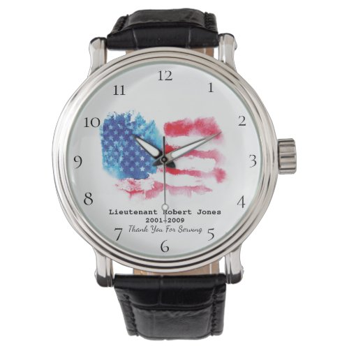  US Flag Military Veteran Red White Blue Watch