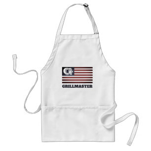US flag monogram GrillMaster BBQ apron for men