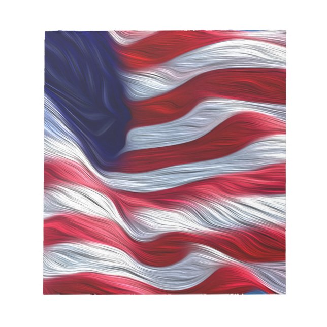 US Flag oil paint effect. Notepad (Front)