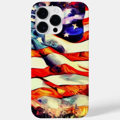 US flag oil painting style Case_Mate iPhone 14 Pro Max Case