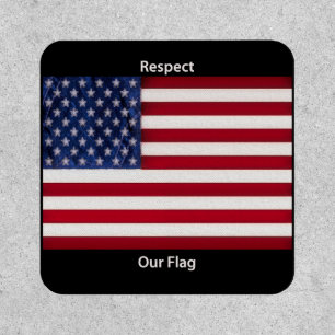 US Flag on a Black Background Patch