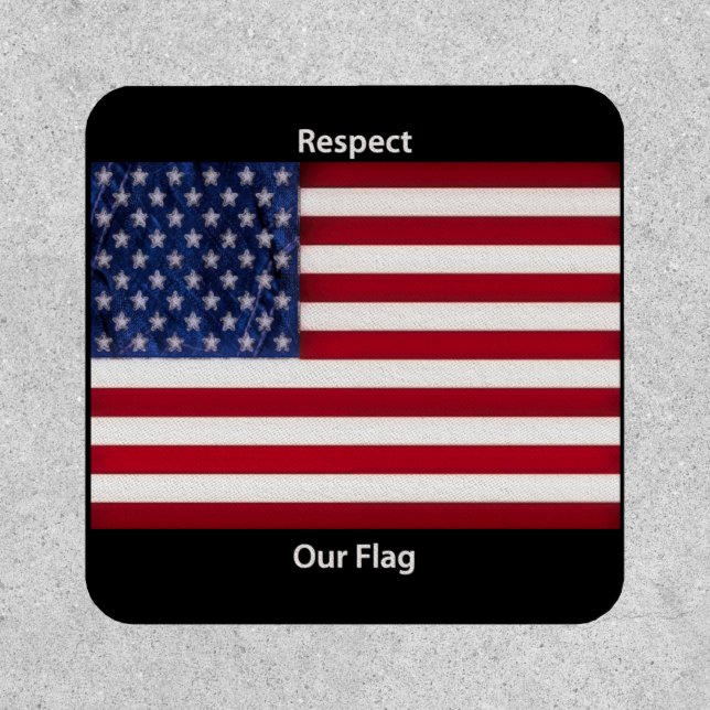 US Flag on a Black Background Patch (Front)