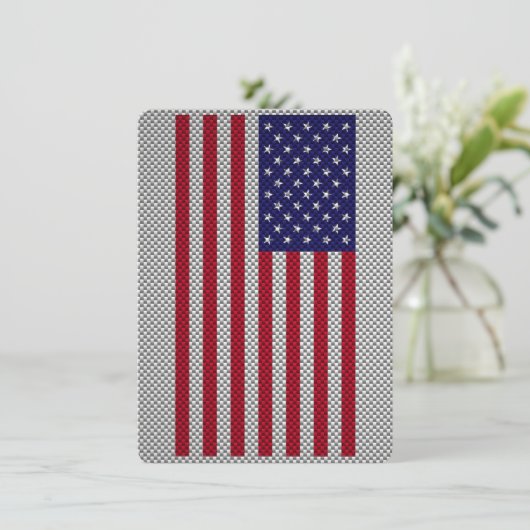 US Flag on Carbon Fiber Style Decor (Standing Front)
