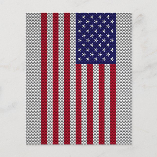 US Flag on Carbon Fiber Style Decor Flyer (Front)