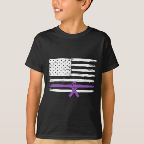 US Flag Pancreatic Cancer Awareness T_Shirt