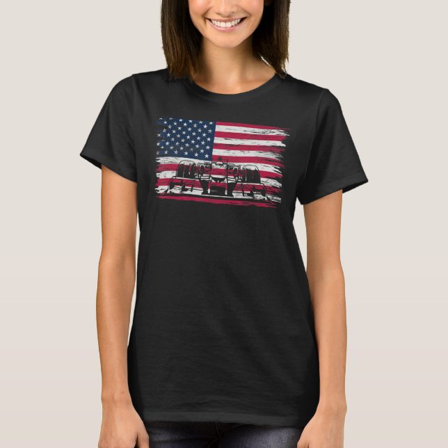 US Flag Patriot Formula Racing Lovers Car Fan T-Shirt (Front)