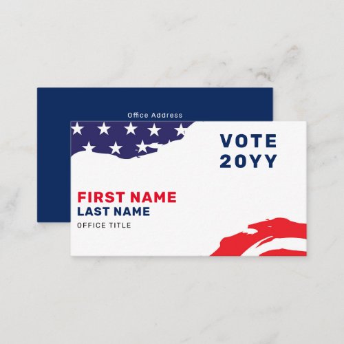 US Flag Patriotic Election Campaign Business Card