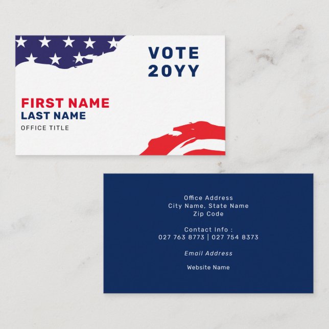 US Flag Patriotic Election Campaign Business Card (Front/Back)